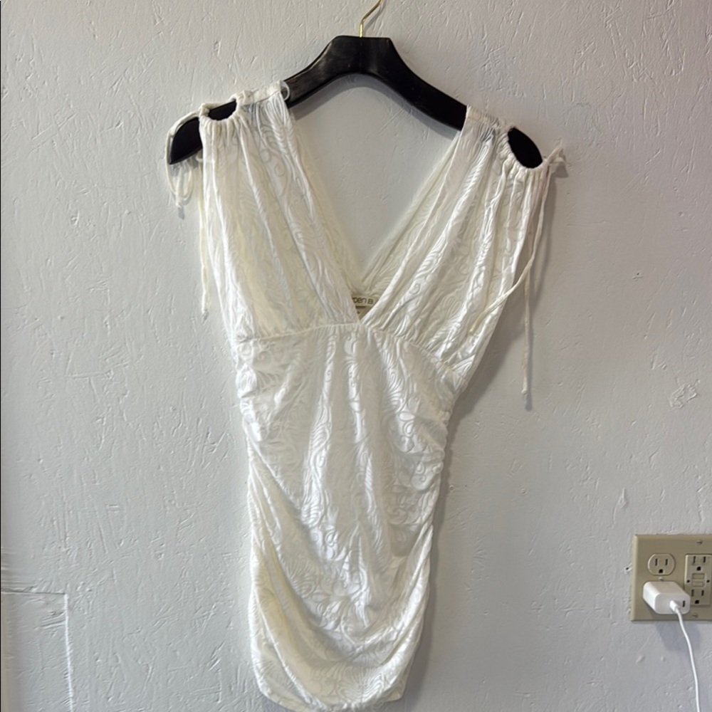 Arden B White Textured Top